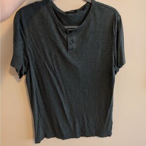 Theory Dark Green Henley Shirt